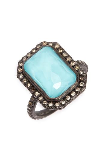 Women's Armenta Old World Midnight Turquoise & Diamond Ring