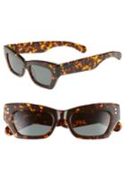 Women's Pared Bec & Bridge Petite Amour 50mm Sunglasses - Dk Tort Solid Grn Lenses