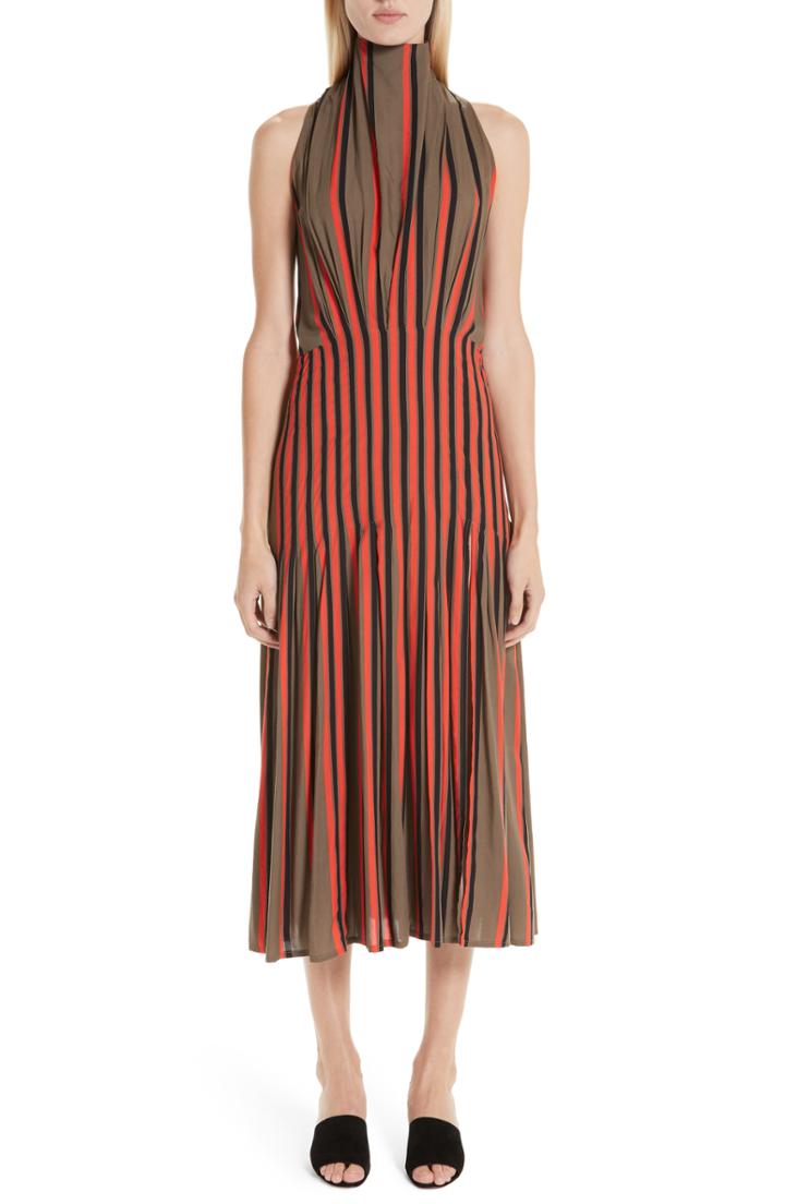 Women's Beaufille Stripe High Neck Dress - Green