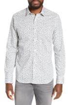 Men's Jeff Jordan Slim Fit Floral Print Sport Shirt - White