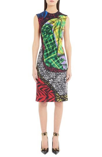 Women's Versace Mixed Tartan Print Dress Us / 40 It - Black