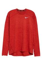 Men's Nike Running Dry Element Long Sleeve T-shirt - Red