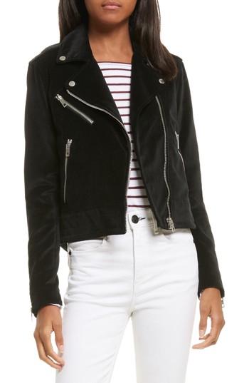 Women's Rag & Bone/jean Mercer Velvet Moto Jacket