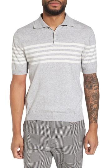 Men's Eleventy Stripe Sweater - Grey