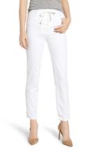 Women's Mother The Lace Up Dazzler Ankle Chew High Waist Jeans - White