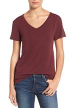 Women's Halogen Modal Jersey V-neck Tee - Burgundy