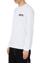 Men's Topman Wave Print Long Sleeve T-shirt - White