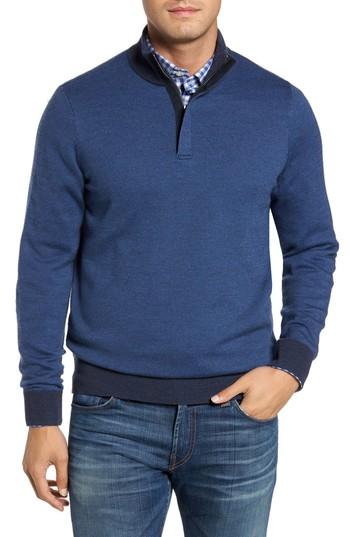 Men's Vineyard Vines Birds Eye Quarter Zip Merino Pullover