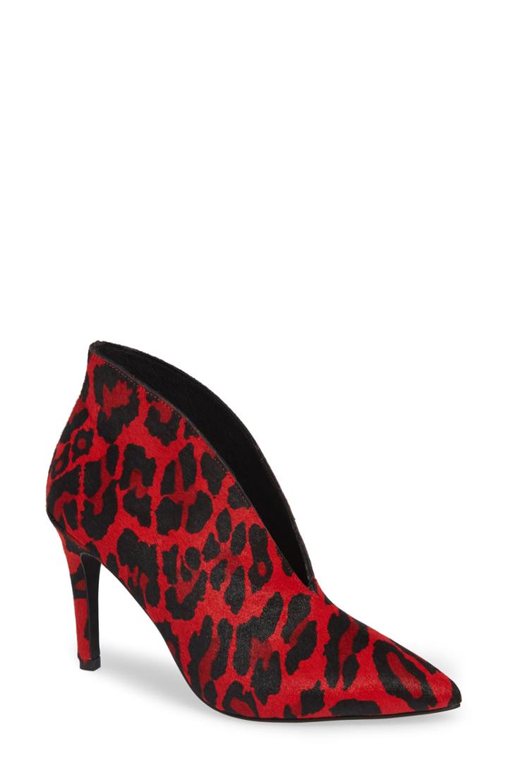 Women's Jeffrey Campbell Electron-f Genuine Calf Hair Bootie Pump M - Red