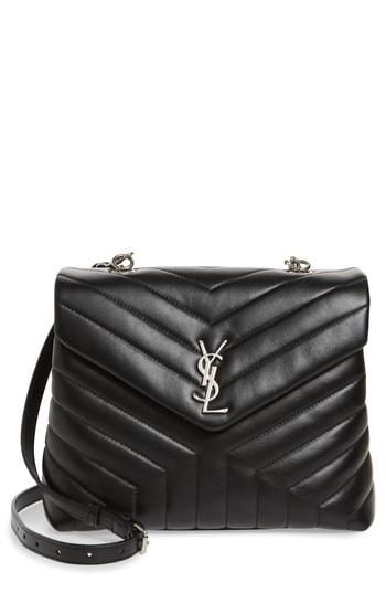 Saint Laurent Loulou Leather Top Handle Satchel - Black