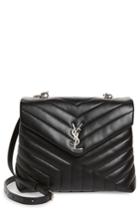 Saint Laurent Loulou Leather Top Handle Satchel - Black