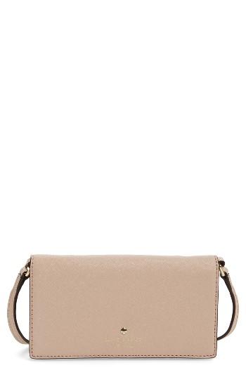 Kate Spade New York Iphone 6 & 6s Leather Crossbody Wallet - Beige