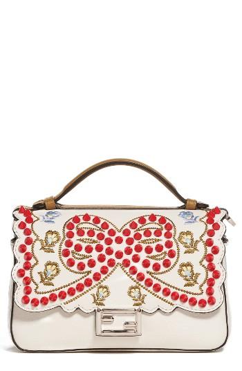 Fendi Double Micro Studded Leather Baguette -