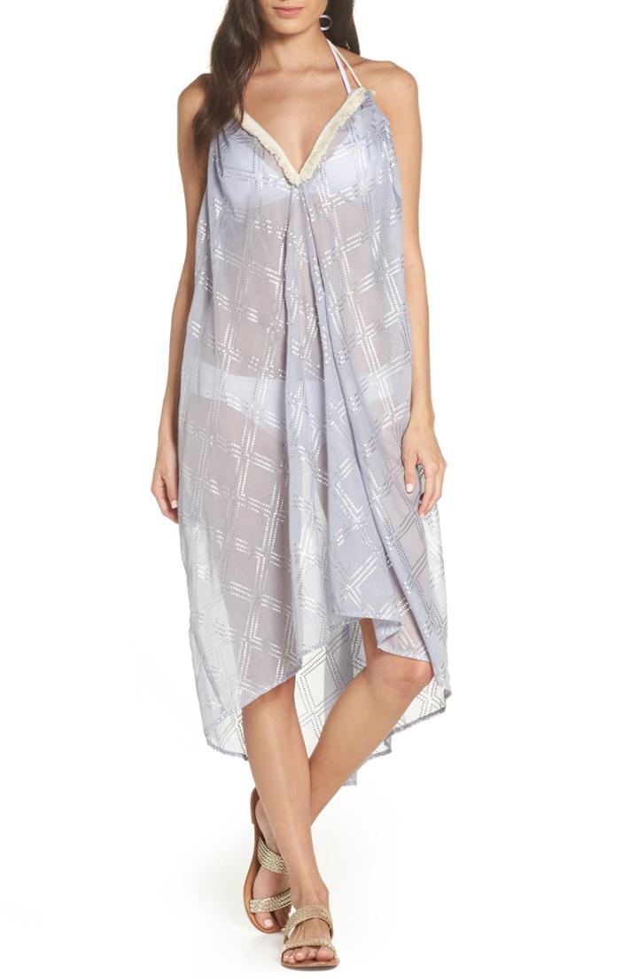 Women's Surf Gypsy Metallic Print Cover-up Dress - Blue