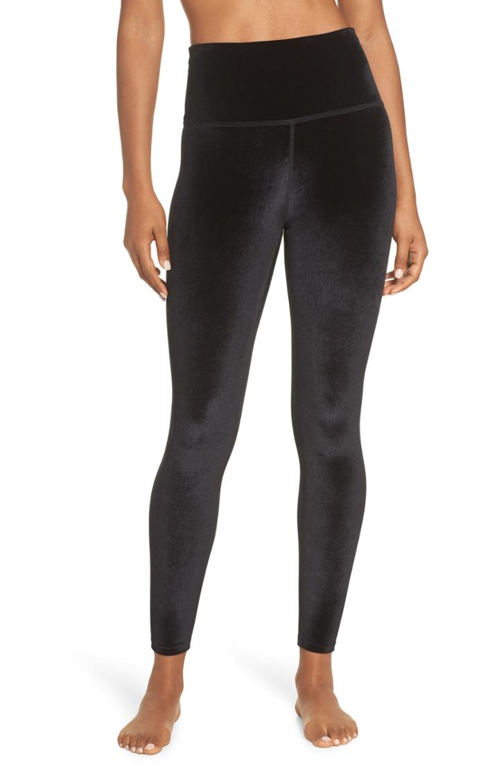 Women's Topshop Disco Velvet Zip Leggings