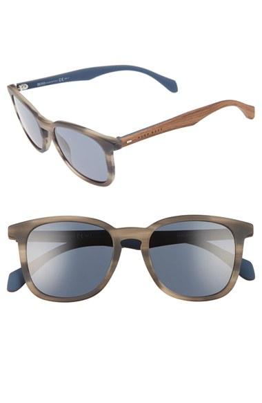 Men's Boss 843/s 52mm Sunglasses - Horn Brown/ Blue