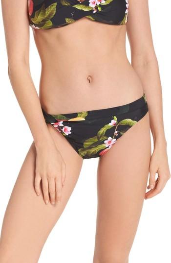 Women's Ted Baker London Cherry Blossom Twist Bikini Bottoms - Black