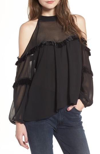Women's Misa Los Angeles Pippa Cold Shoulder Top - Black