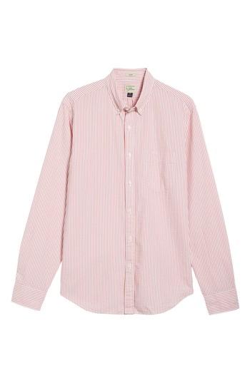Men's J.crew Seersucker Sport Shirt, Size - Pink