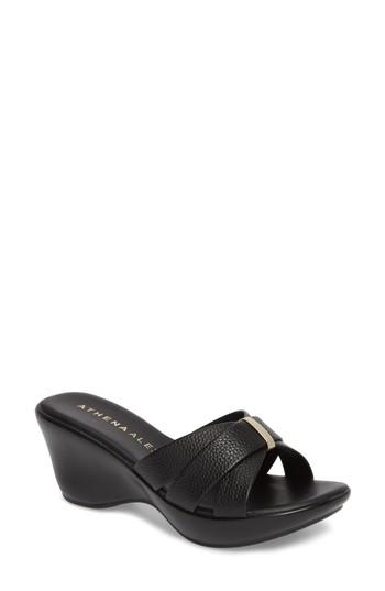 Women's Athena Alexander Serra Wedge Slide Sandal M - Black