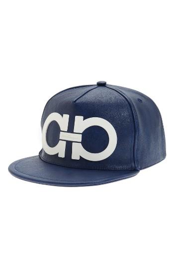 Men's Salvatore Ferragamo Faux Leather Baseball Cap -