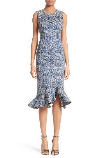Women's Erdem Stretch Jacquard Flared Hem Dress