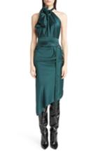 Women's Saint Laurent Satin Halter Dress Us / 36 Fr - Green