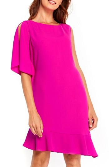 Women's Wallis One-sleeve Asymmetrical Hem Dress Us / 10 Uk - Pink