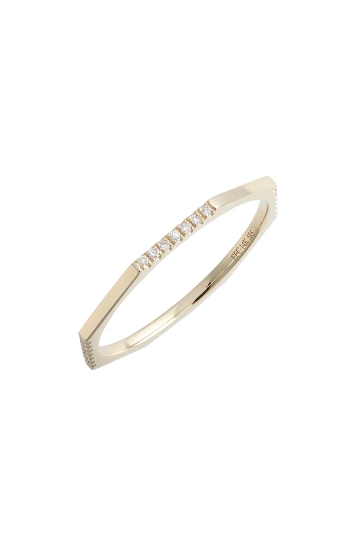 Women's Ef Collection Half Diamond Octagon Ring