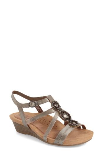 Women's Rockport Cobb Hill 'hannah' Leather Sandal W - Grey