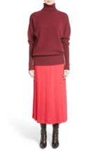 Women's Victoria Beckham Sheer Panel Pleated Georgette Skirt Us / 6 Uk - Red