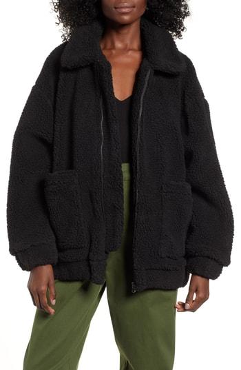 Women's I.am. Gia Pixie Faux Shearling Jacket - Black