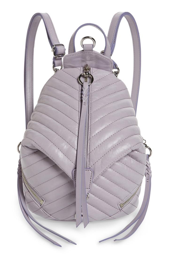 Rebecca Minkoff Mini Julian Quilted Leather Backpack - Purple