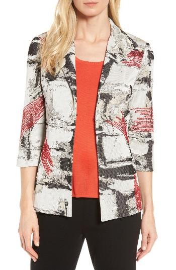 Women's Ming Wang Three-quarter Sleeve Jacket - White