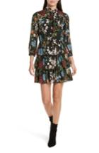 Women's Alice + Olivia Breann Tie Neck Tiered Dress