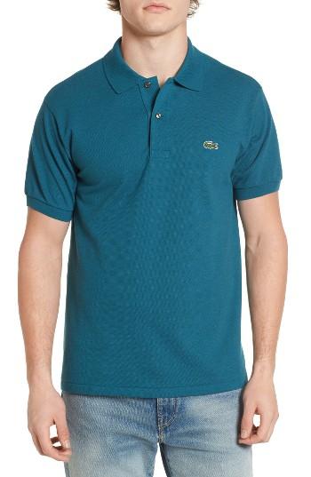 Men's Lacoste 'chine' Pique Polo (s) - Blue