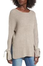 Women's Lush Tie Sleeve Sweater - Beige