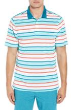 Men's Cutter & Buck Cody Drytec Striped Polo - Blue