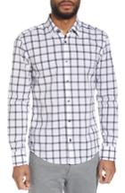 Men's Boss Reid Slim Fit Windowpane Sport Shirt - Black