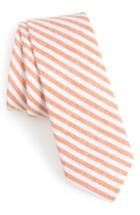 Men's Nordstrom Men's Shop Telary Stripe Cotton Skinny Tie, Size - Orange