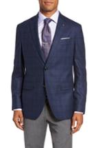 Men's Ted Baker London Trim Fit Plaid Wool Sport Coat S - Blue
