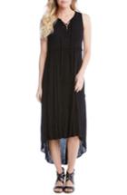 Women's Karen Kane Lace-up Tiered High/low Dress - Black