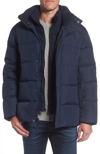 Men's Andrew Marc Carlton Quilted Parka - Blue
