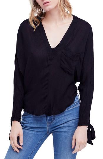 Women's Free People Morning Dolman Sleeve Blouse - Black