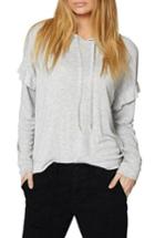 Women's Sanctuary Audra Ruffle Hoodie, Size - Grey