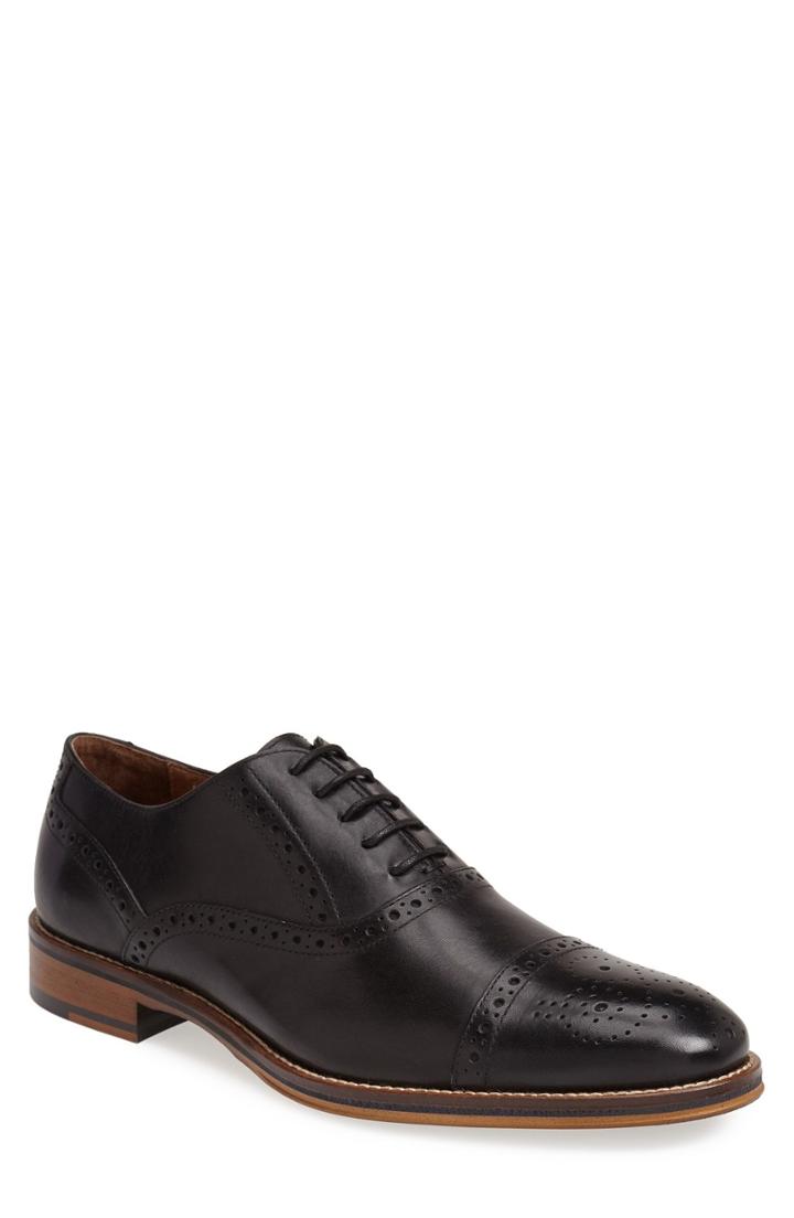 Men's Johnston & Murphy Conard Cap Toe Oxford .5 M - Black