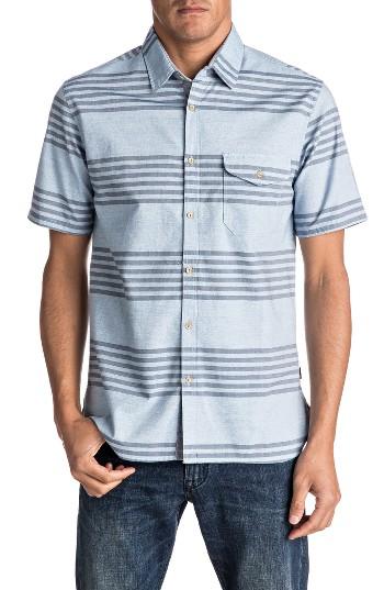 Men's Quiksilver Srut Box Stripe Woven Shirt - Grey