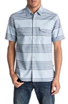Men's Quiksilver Srut Box Stripe Woven Shirt - Grey