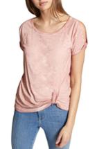 Women's Sanctuary Adrienne Side Twist Cotton Blend Top, Size - Pink