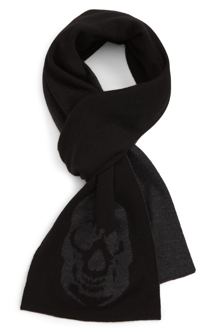 Men's John Varvatos Star Usa Skull Merino Wool Scarf